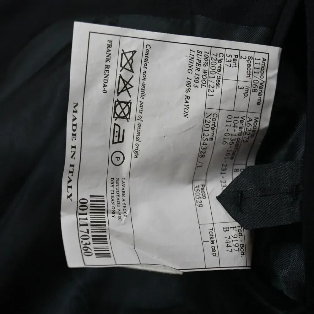 Belvest Stanley‎ Korshak 54R Navy Super 150s Wool Mens Blazer Sport Coat Jacket